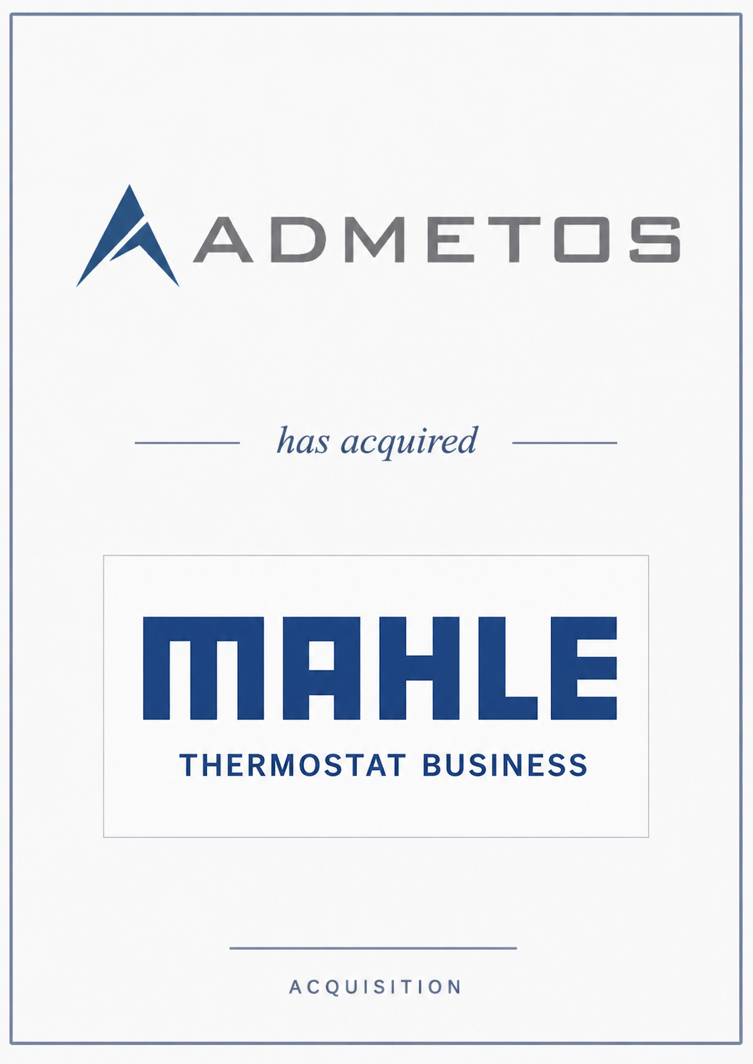 Admetos erwirbt Thermostatgeschäft von Mahle