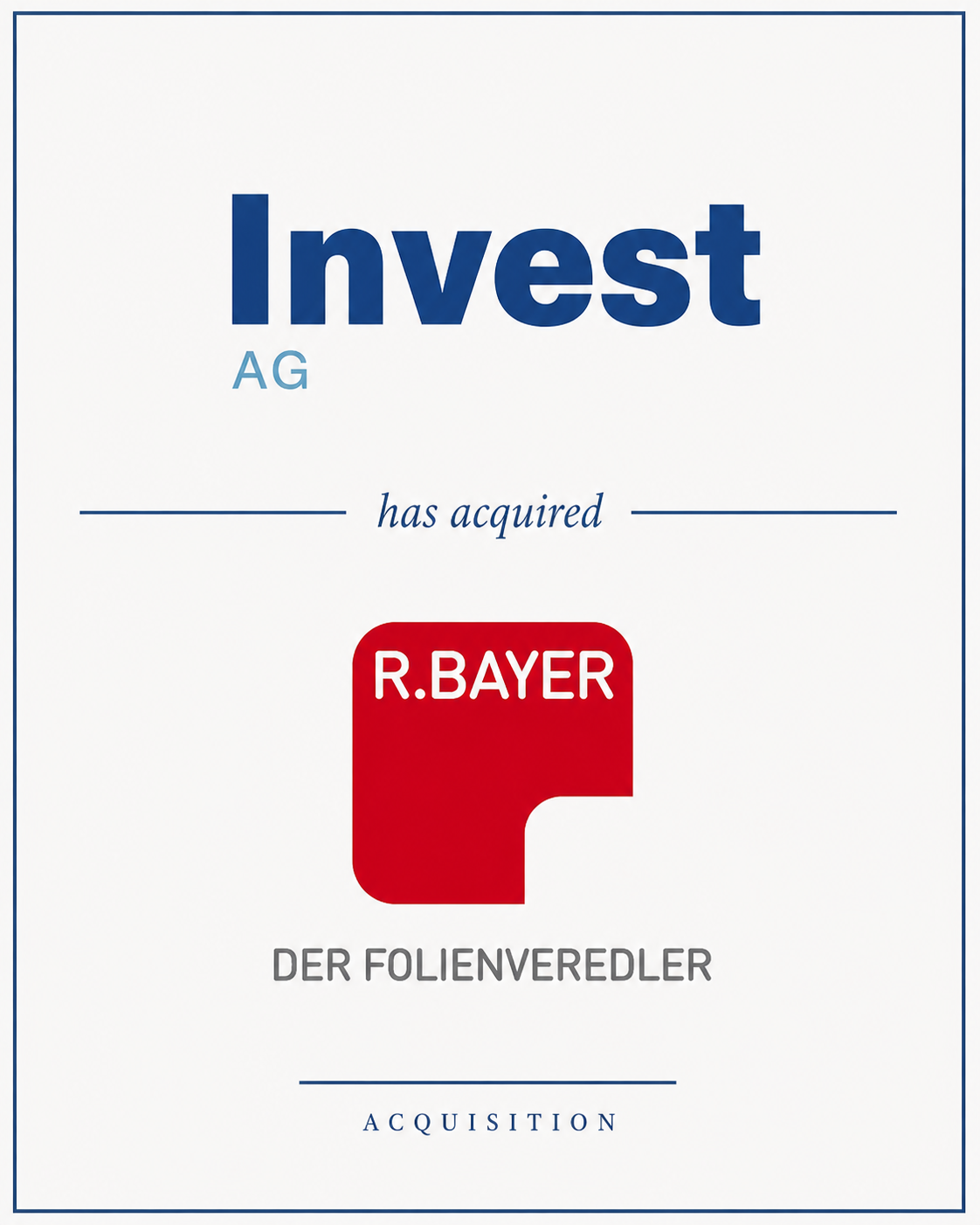 Invest AG beteiligt sich an der Rolf Bayer Vacuumverpackung GmbH