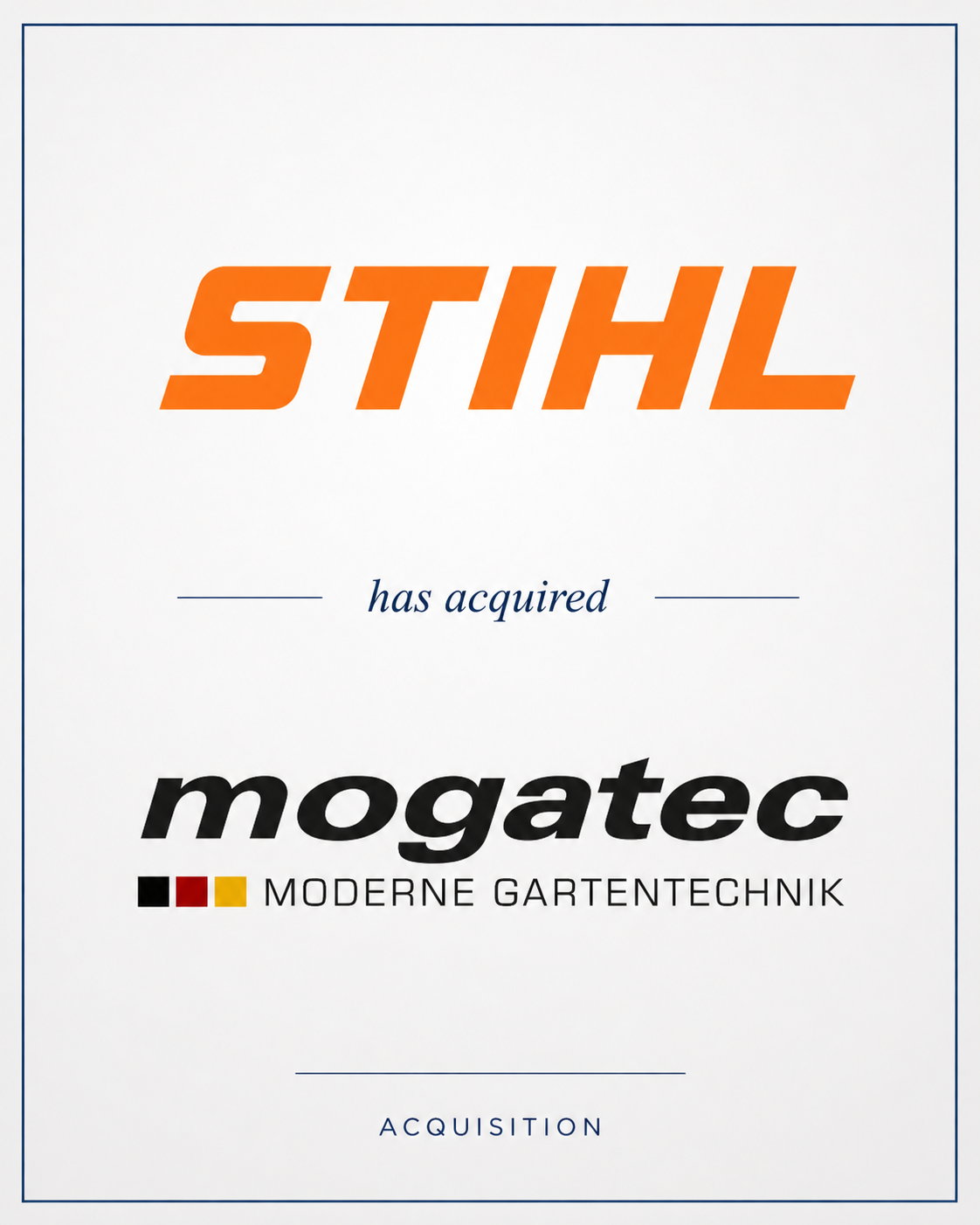 Weltmarktführer STIHL übernimmt den Gartentechnikspezialisten Mogatec